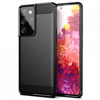 Techsuit Carbon Back Cover Σιλικόνης Μαύρο (Galaxy S21 Ultra 5G)