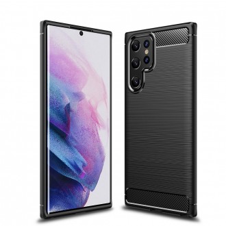 Θήκη Forcell Carbon Back Cover Σιλικόνης Μαύρη για Samsung Galaxy S22 Ultra 5G