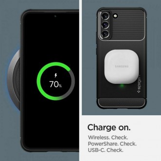 Θήκη Spigen Rugged Armor Back Cover Σιλικόνης Ανθεκτική Μαύρη για Samsung Galaxy S22 5G