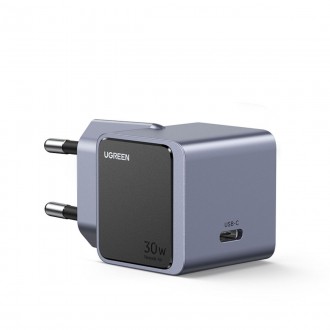 Ugreen Φορτιστής Χωρίς Καλώδιο GaN με Θύρα USB-C 30W Power Delivery / Quick Charge 3.0 Γκρι (Nexode S Χ503)