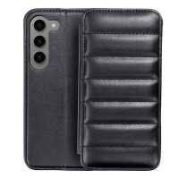 Θήκη Puffer Book Δερματίνης Μαύρη για Samsung Galaxy S23 5G