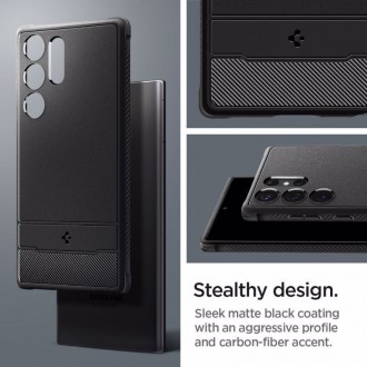 Θήκη Spigen Rugged Armor Back Cover Σιλικόνης Ανθεκτική Matte Black για Samsung Galaxy S23 Ultra