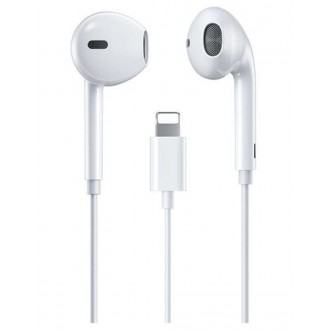 WK YB03 Earbuds Handsfree Ακουστικά με Βύσμα Lightning Λευκό