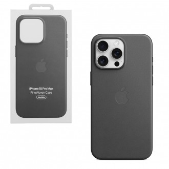 ΘΗΚΗ IPHONE 15 PRO MAX MT4V3ZM/A FINEWOVEN MAGSAFE BACK COVER BLACK PACKING ORIGINAL