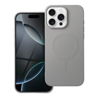 Θήκη Mag Cover Big Hole Titanium Back Cover Σιλικόνης Ανθεκτική Γκρι για iPhone 16 Pro