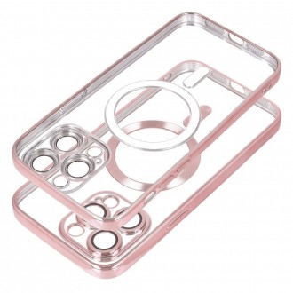Θήκη Electro Mag Back Cover Σιλικόνης Ροζ Χρυσή για iPhone 16 Pro