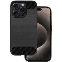 Θήκη Carbon Back Cover Σιλικόνης Ανθεκτικό Μαύρη για Iphone 16 Pro