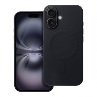 Θήκη Mag Back Cover Σιλικόνης Μαύρη για Iphone 16 Plus