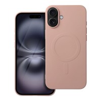 Θήκη Mag Back Cover Σιλικόνης Ρόζ για Iphone 16 Plus