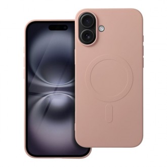 Θήκη Mag Back Cover Σιλικόνης Ρόζ για Iphone 16 Plus