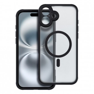 Θήκη Full Matte Mag Back Cover Πλαστική Ανθεκτική Μαύρη για Iphone 16 Plus
