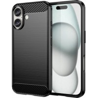 Θήκη Carbon Back Cover Ανθεκτική Μαύρη για Iphone 16 Plus