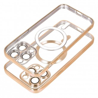 Θήκη Electro Mag Back Cover Σιλικόνης Χρυσή για iPhone 15