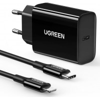 Ugreen Φορτιστής με Θύρα USB-C και Καλώδιο Lightning 20W Power Delivery Μαύρος (CD137)