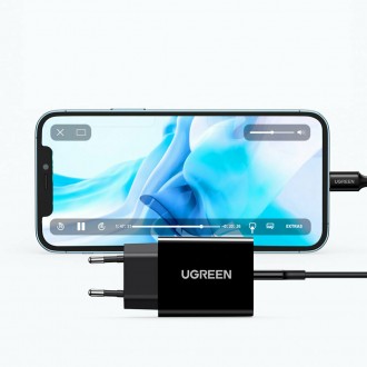Ugreen Φορτιστής με Θύρα USB-C και Καλώδιο Lightning 20W Power Delivery Μαύρος (CD137)