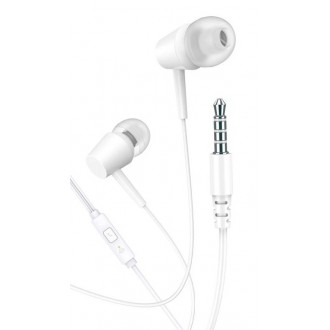 KAKUSIGA earphones με μικρόφωνο KSC-1303, 3.5mm σύνδεση, 10mm, 1.1m, λευκά