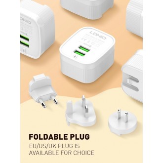LDNIO φορτιστής τοίχου A201 με καλώδιο USB-C, 2x USB, 12W, λευκός LDNIO φορτιστής τοίχου A201 με καλώδιο USB-C, 2x USB, 12W, λευκός