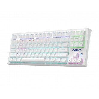ΠΛΗΚΤΡΟΛΟΓΙΟ AULA F3032 ΜΗΧΑΝΙΚΟ RGB ΛΕΥΚΟ USB US-GR