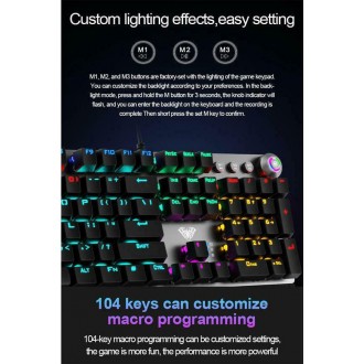 Aula F2058 Gaming Μηχανικό Πληκτρολόγιο με Custom Blue διακόπτες και RGB φωτισμό Μαύρο Γκρί GR