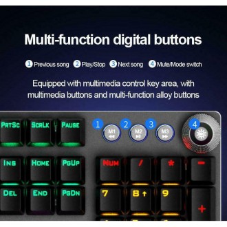 Aula F2058 Gaming Μηχανικό Πληκτρολόγιο με Custom Blue διακόπτες και RGB φωτισμό Μαύρο Γκρί GR