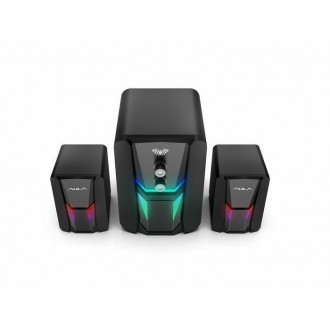 Aula N-189 Ηχεία Υπολογιστή 2.1 με RGB Φωτισμό και Ισχύ 5W σε Μαύρο Χρώμα