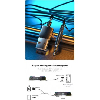 Aula AUL-N-169B Ηχεία Υπολογιστή 2.0 με RGB Φωτισμό και Ισχύ 3W σε Μαύρο Χρώμα