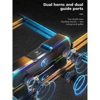 Aula AUL-N-169B Ηχεία Υπολογιστή 2.0 με RGB Φωτισμό και Ισχύ 3W σε Μαύρο Χρώμα