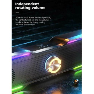 Aula AUL-N-169B Ηχεία Υπολογιστή 2.0 με RGB Φωτισμό και Ισχύ 3W σε Μαύρο Χρώμα