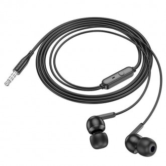 Hands Free Hoco M124 Wide Earphones Stereo 3.5mm με Μικρόφωνο και Πλήκτρο Λειτουργίας 1.2m Μαύρα