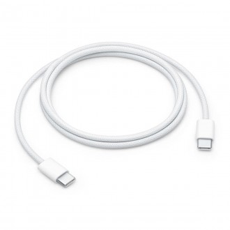 Apple Braided USB 2.0 Cable USB-C male - USB-C 60W Λευκό 1m (MQKJ3ZM/A)