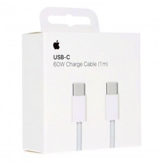 Apple Braided USB 2.0 Cable USB-C male - USB-C 60W Λευκό 1m (MQKJ3ZM/A)