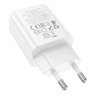 Hoco Φορτιστής Χωρίς Καλώδιο με Θύρα USB-C 30W Power Delivery / Quick Charge 3.0 Λευκός (N62)