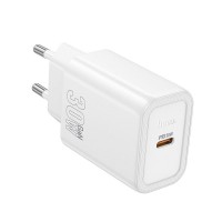 Hoco Φορτιστής Χωρίς Καλώδιο με Θύρα USB-C 30W Power Delivery / Quick Charge 3.0 Λευκός (N62)