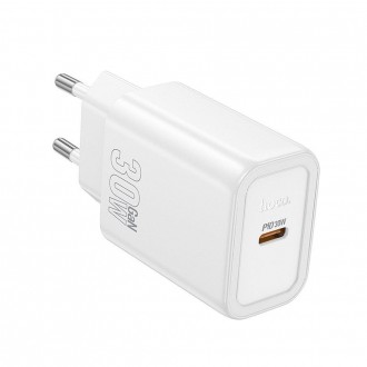 Hoco Φορτιστής Χωρίς Καλώδιο με Θύρα USB-C 30W Power Delivery / Quick Charge 3.0 Λευκός (N62)