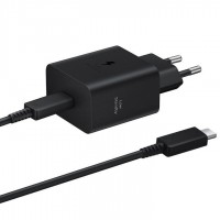 Samsung Φορτιστής με Θύρα USB-C και Καλώδιο USB-C - USB-C 45W Power Delivery Μαύρος (EP-T4511X)