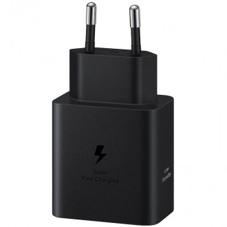 Samsung Φορτιστής με Θύρα USB-C και Καλώδιο USB-C - USB-C 45W Power Delivery Μαύρος (EP-T4511X)