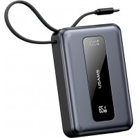 USAMS power bank CD243 με καλώδιο USB-C, 2x θύρες εξόδου, 20000mAh, 65W, γκρι
