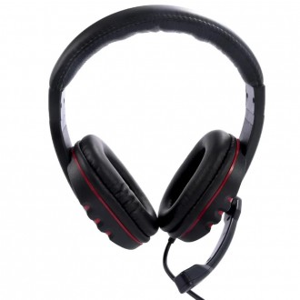 Ακουστικά Stereo Noozy GH-35 διπλού κονέκτορα 3.5mm για Gamers με Μικρόφωνο και Ρύθμιση Έντασης Ήχου Μαύρα-Κόκκινα