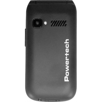 POWERTECH κινητό τηλέφωνο Milly Flip V2, 2.4", dual SIM, πλήκτρο SOS, μαύρο