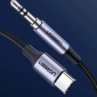 Ugreen AV143 Braided USB 2.0 Καλώδιο USB-C Αρσενικό - 3.5mm Γκρι 1m (30633)