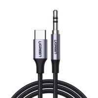 Ugreen AV143 Braided USB 2.0 Καλώδιο USB-C Αρσενικό - 3.5mm Γκρι 1m (30633)