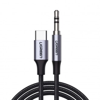 Ugreen AV143 Braided USB 2.0 Καλώδιο USB-C Αρσενικό - 3.5mm Γκρι 1m (30633)