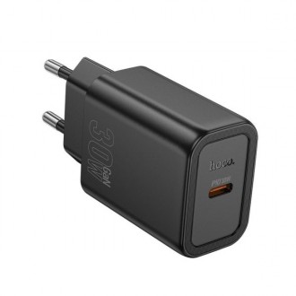 Hoco Φορτιστής με Θύρα USB-C και Καλώδιο USB-C - Lightning 30W Power Delivery / Quick Charge 3.0 Μαύρος (N62)