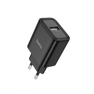 Hoco Φορτιστής Χωρίς Καλώδιο με Θύρα USB-C 10W Power Delivery Μαύρος (DC72)