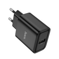 Hoco Φορτιστής Χωρίς Καλώδιο με Θύρα USB-C 10W Power Delivery Μαύρος (DC72)