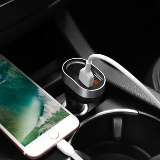 Hoco Φορτιστής Αυτοκινήτου Z29 96W 3.1A Γρήγορης Φόρτισης με Θύρες: 2xUSB 1xΑναπτήρα Μαύρος