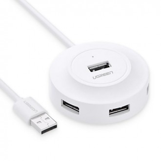 USB 2.0 Hub 4 Θέσεων UGREEN CR106 20270 Λευκό