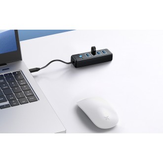 ORICO USB hub PW4U-C3, 4x θυρών, USB 3.0, 5Gbps, USB-C σύνδεση, μαύρο