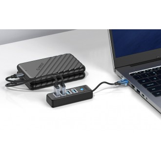 ORICO USB hub PW4U-C3, 4x θυρών, USB 3.0, 5Gbps, USB-C σύνδεση, μαύρο