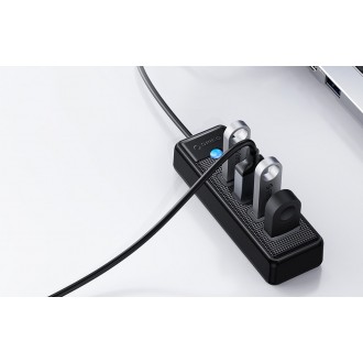 ORICO USB hub PW4U-C3, 4x θυρών, USB 3.0, 5Gbps, USB-C σύνδεση, μαύρο